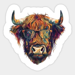 Hamish the Highland Hipster: Trendsetter with Horns Sticker